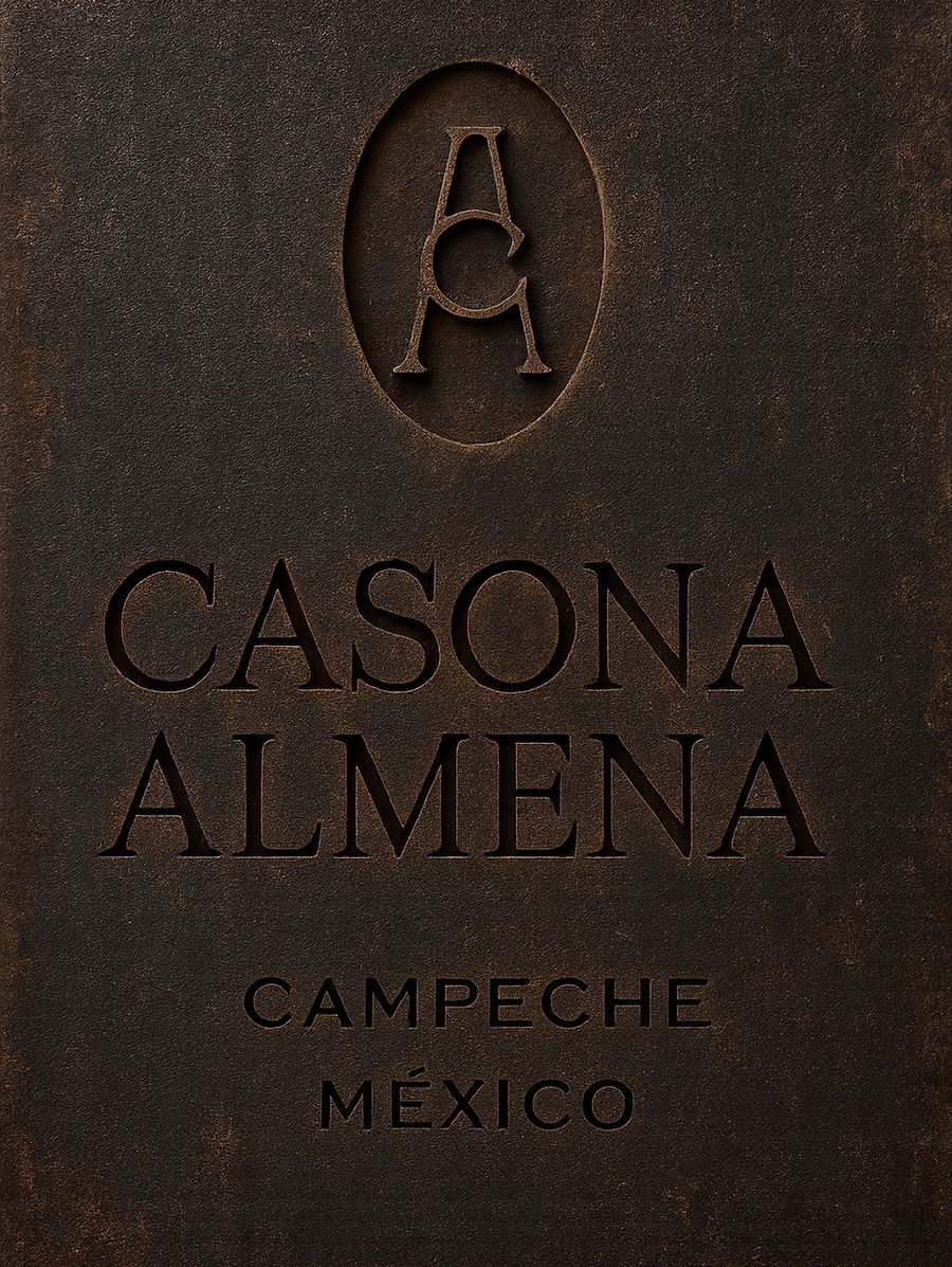 The Casona Almena monogram, stamped