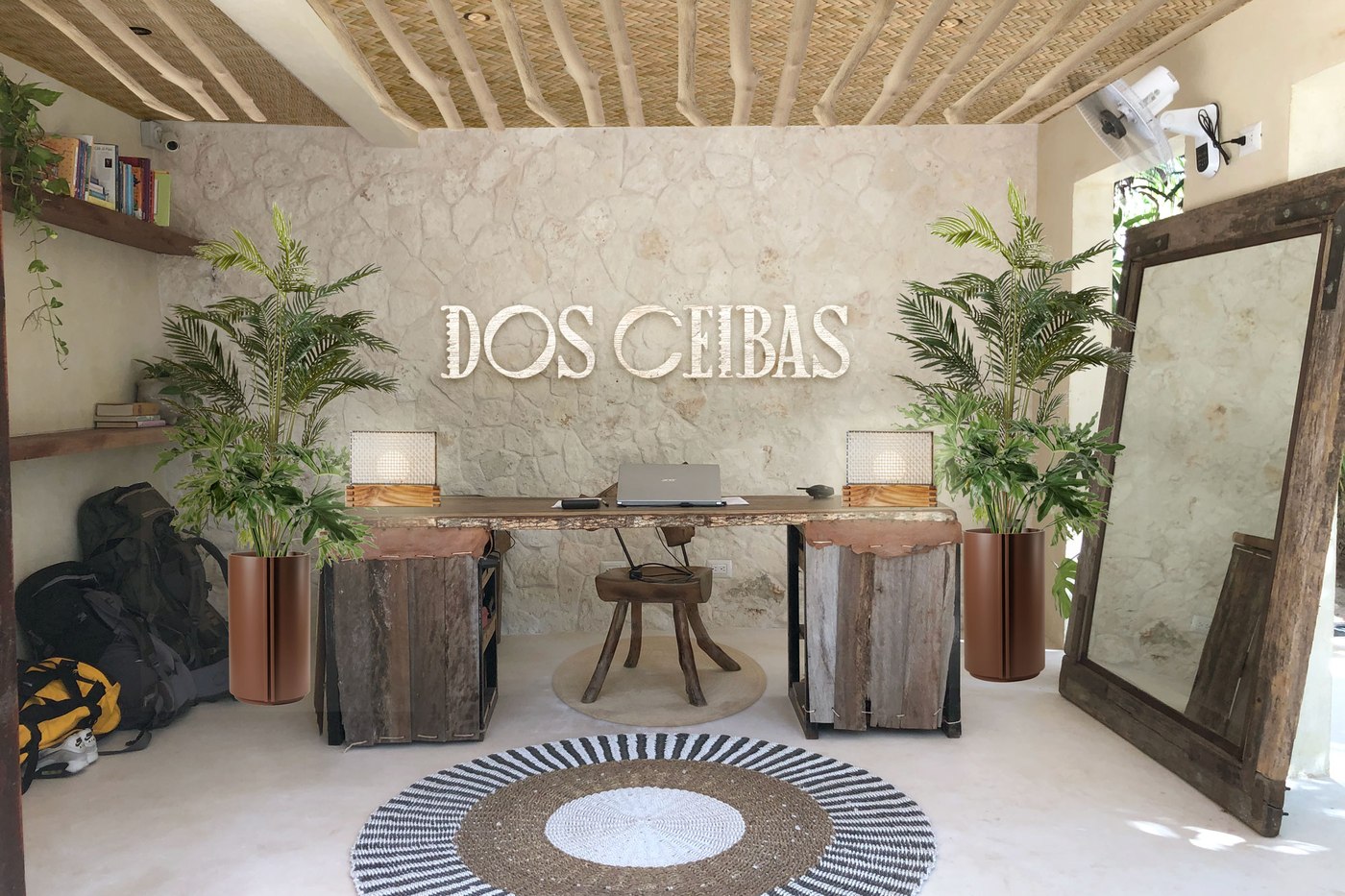 The Dos Ceibas mark installed in the reception