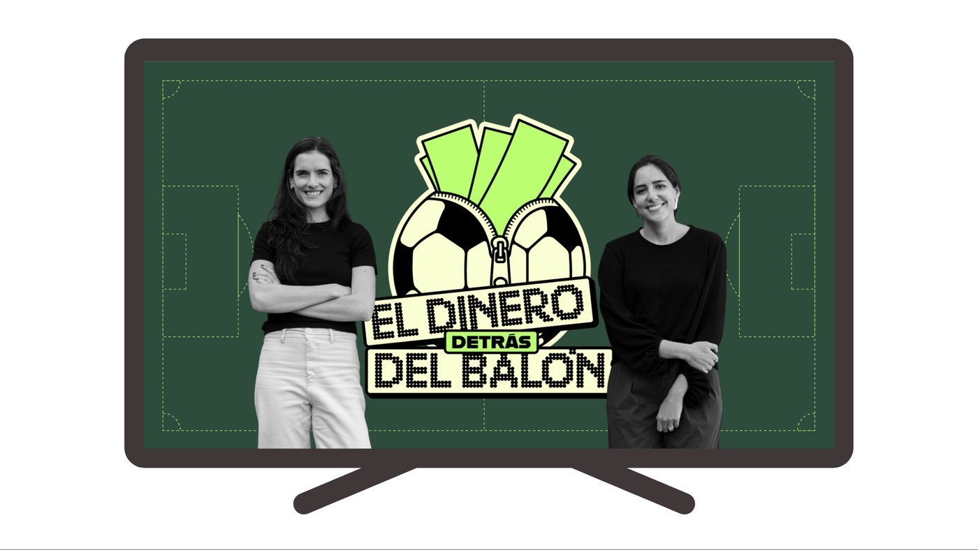 El Dinero Detrás del Balón — the title design for Maca Riva and Rosalaura López’s World Cup keynote.